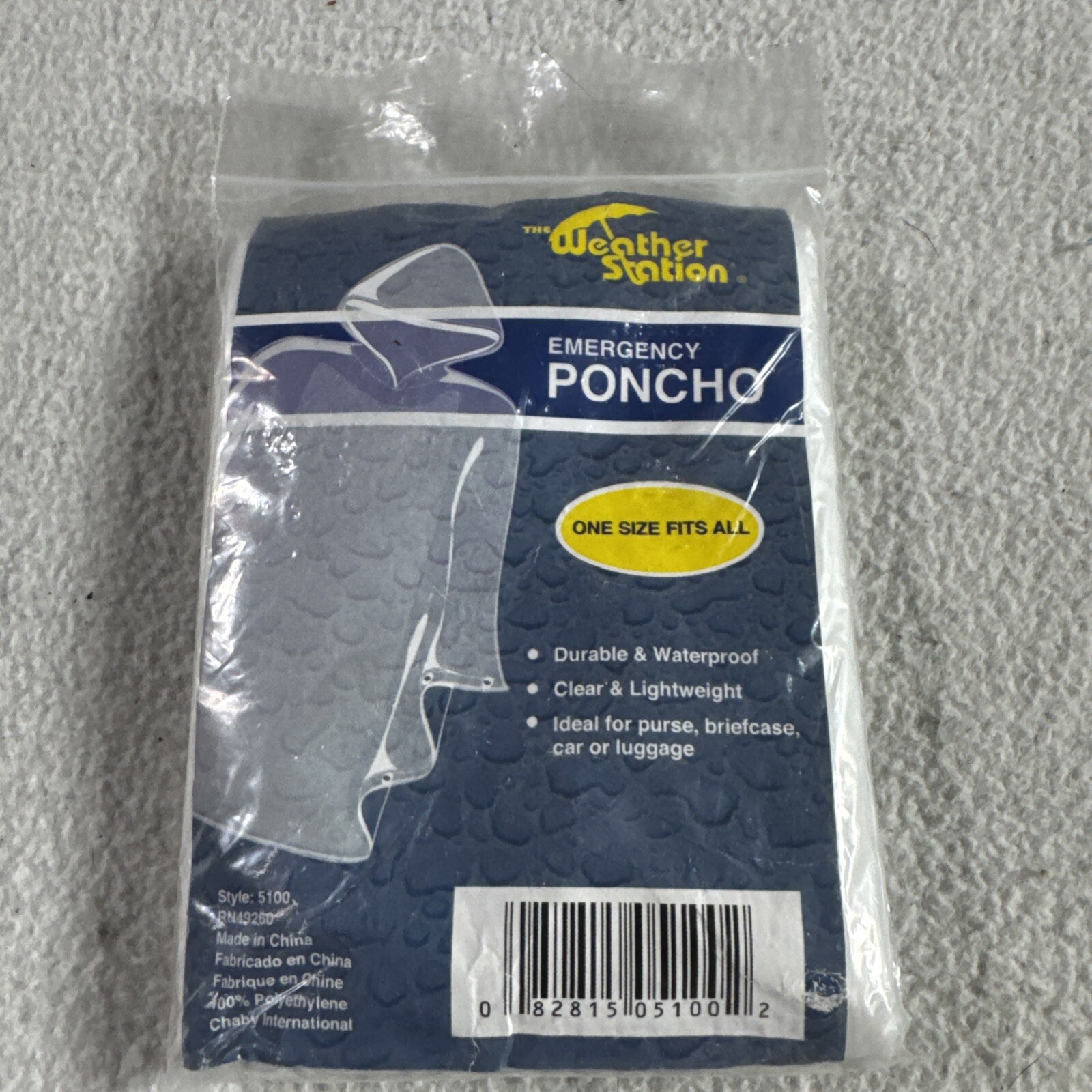 NWT The Weather Station Emergency Poncho, One Size Fits All