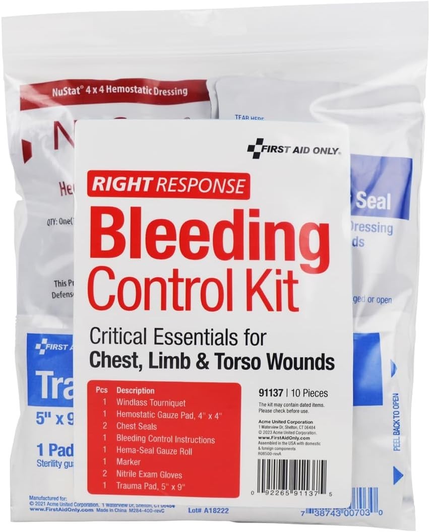 Portable Bleeding Control Kit for Chest & Limb Injuries – 10 Essential Pieces