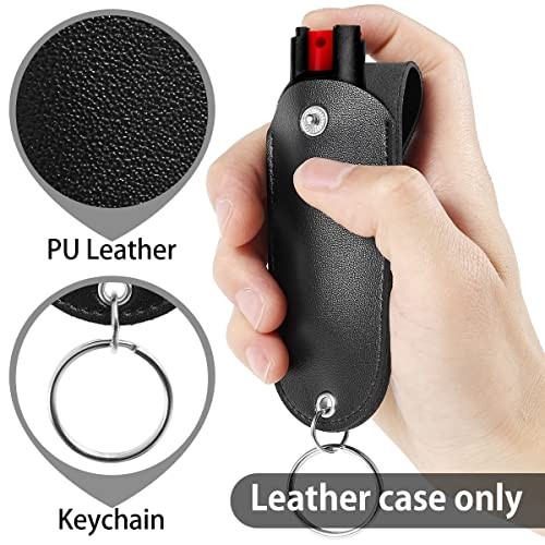 Pepper Spray Pouch, PU Leather Pepper Spray Holster, Mini Portable Top Flap