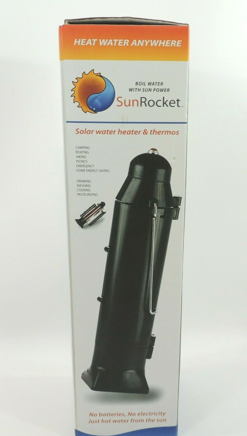 SunRocket Solar Water Heater Thermos Portable Camping Hiking 500ml New Old ST
