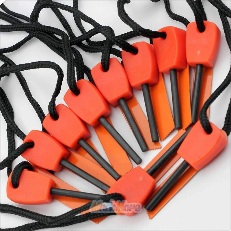 20x Fire Starter Flint Steel Striker Survival Kit Ferro Rod Camping Outdoor Tool