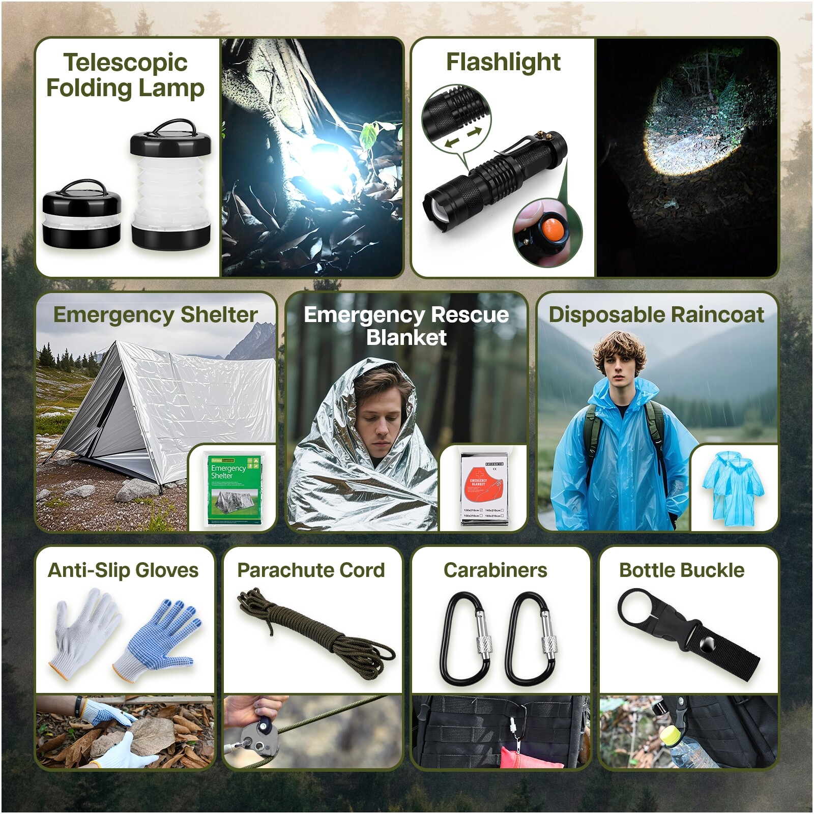 Survival Kit All-in-1 – Emergency Kit with First Aid Kit for Camping, Adventure