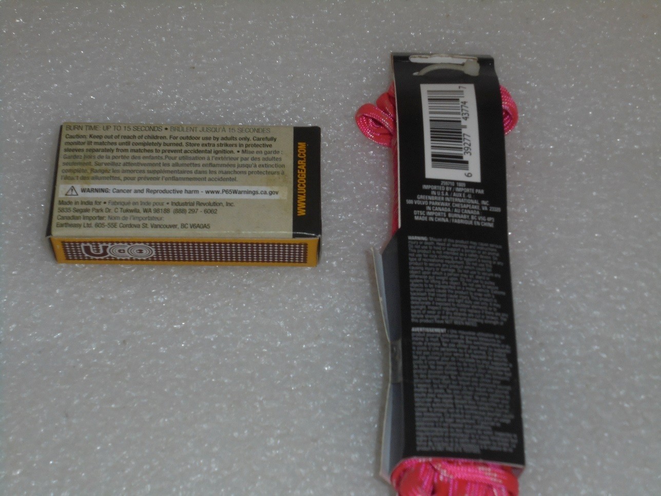 25ct UCO STORM PROOF MATCHES WITH PARACORD 15 Sec. Burn Windproof STRIKE ON BOX!