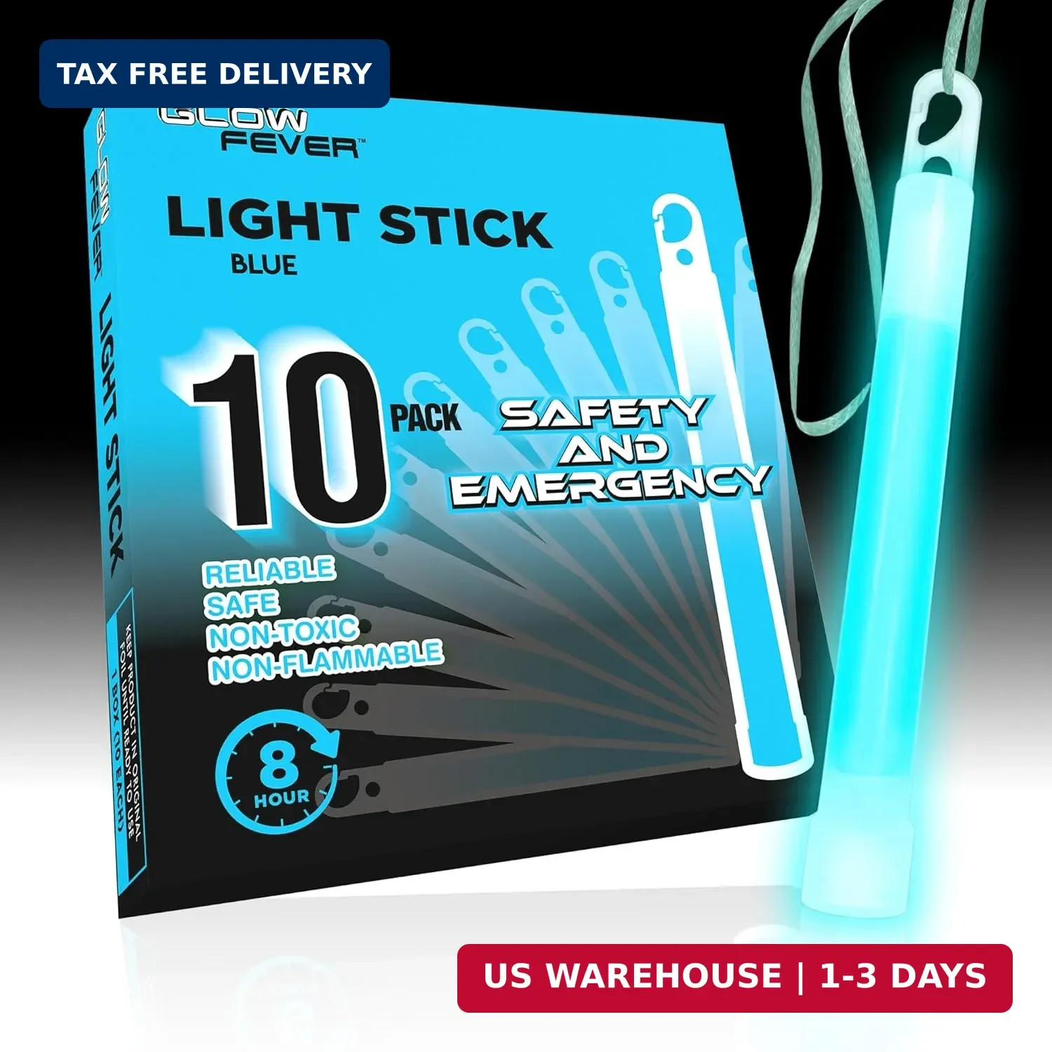 Glow Fever Emergency Safety Military Grade Glowsticks; 10PCS, 6″ Ultra Bright Gl