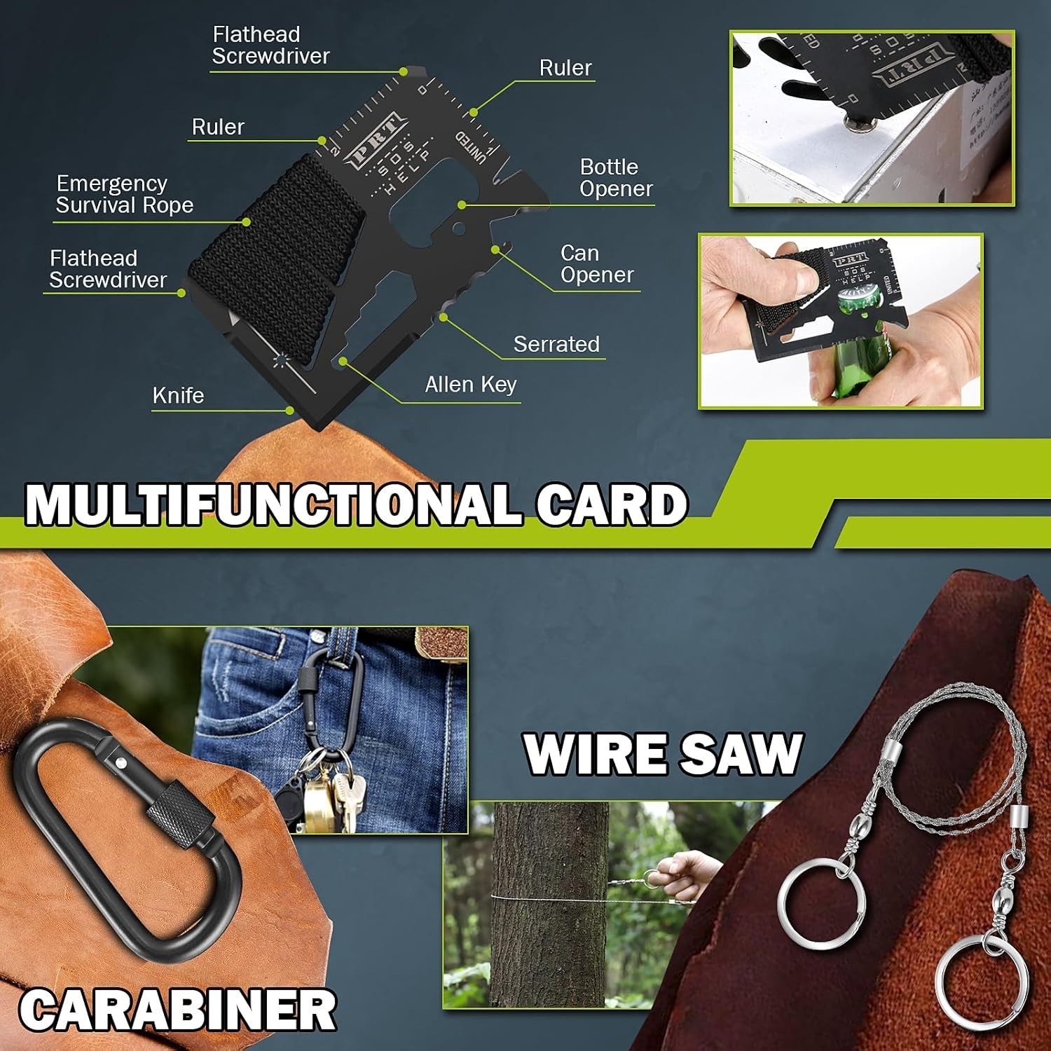 Survival Kit 17 in 1, Survival Gear and Supplies with Case for Outdoor Adventure