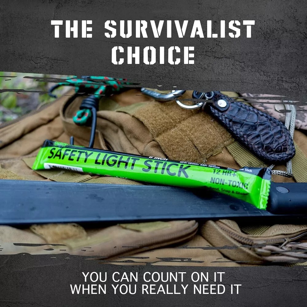 12-Hour Emergency Glow Sticks – Industrial Grade, Survival, Camping,Military Use