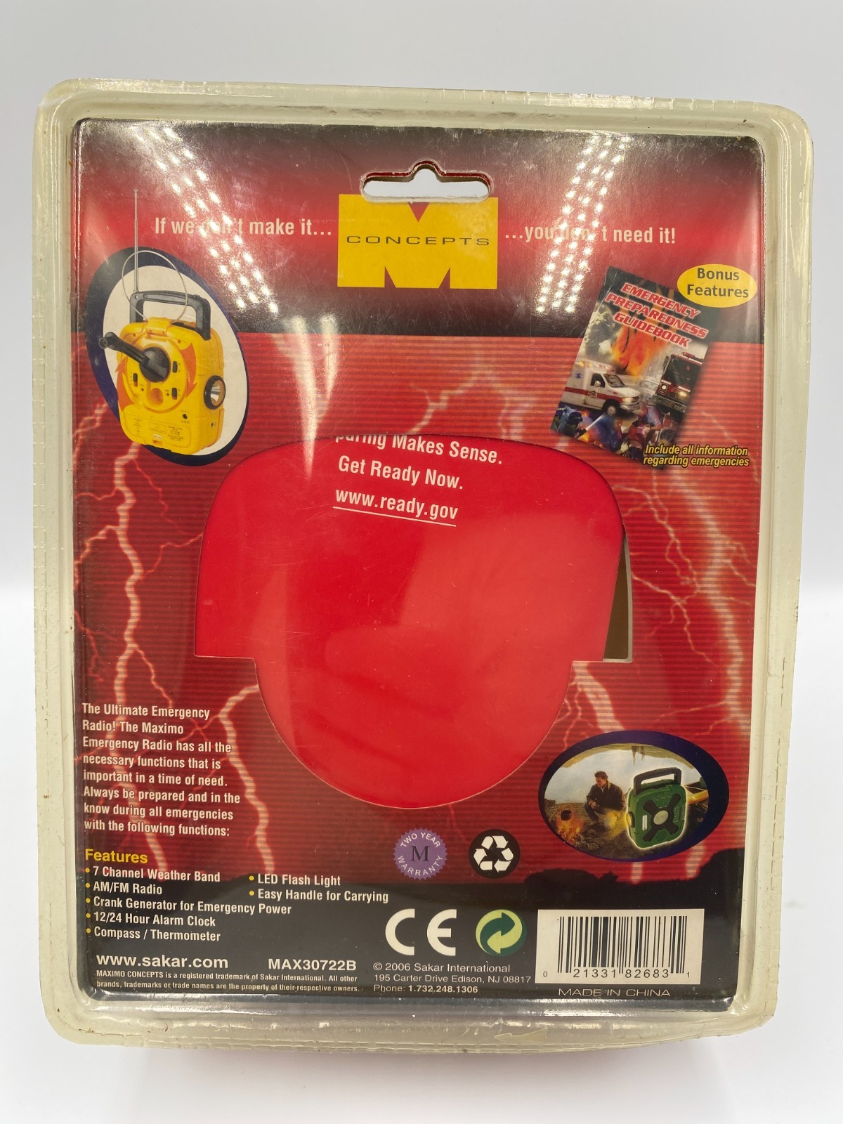 Maximo Concepts Weather Band Radio Emergency Power Generator Yellow NEW SEALED
