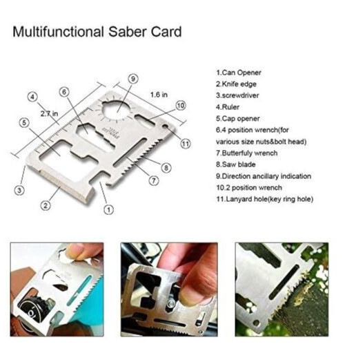 Survival Kit Emergency Tactical Defense Equipment Outdoor Camping Tools 11 in 1