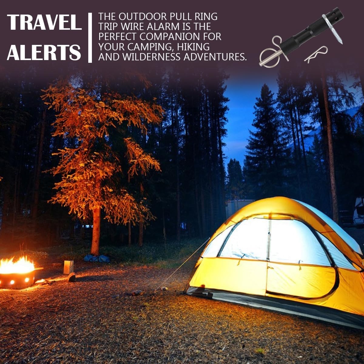 Perimeter Trip Alarm,Camping Trip Wire Alarm Device,Early Warning Security Syste