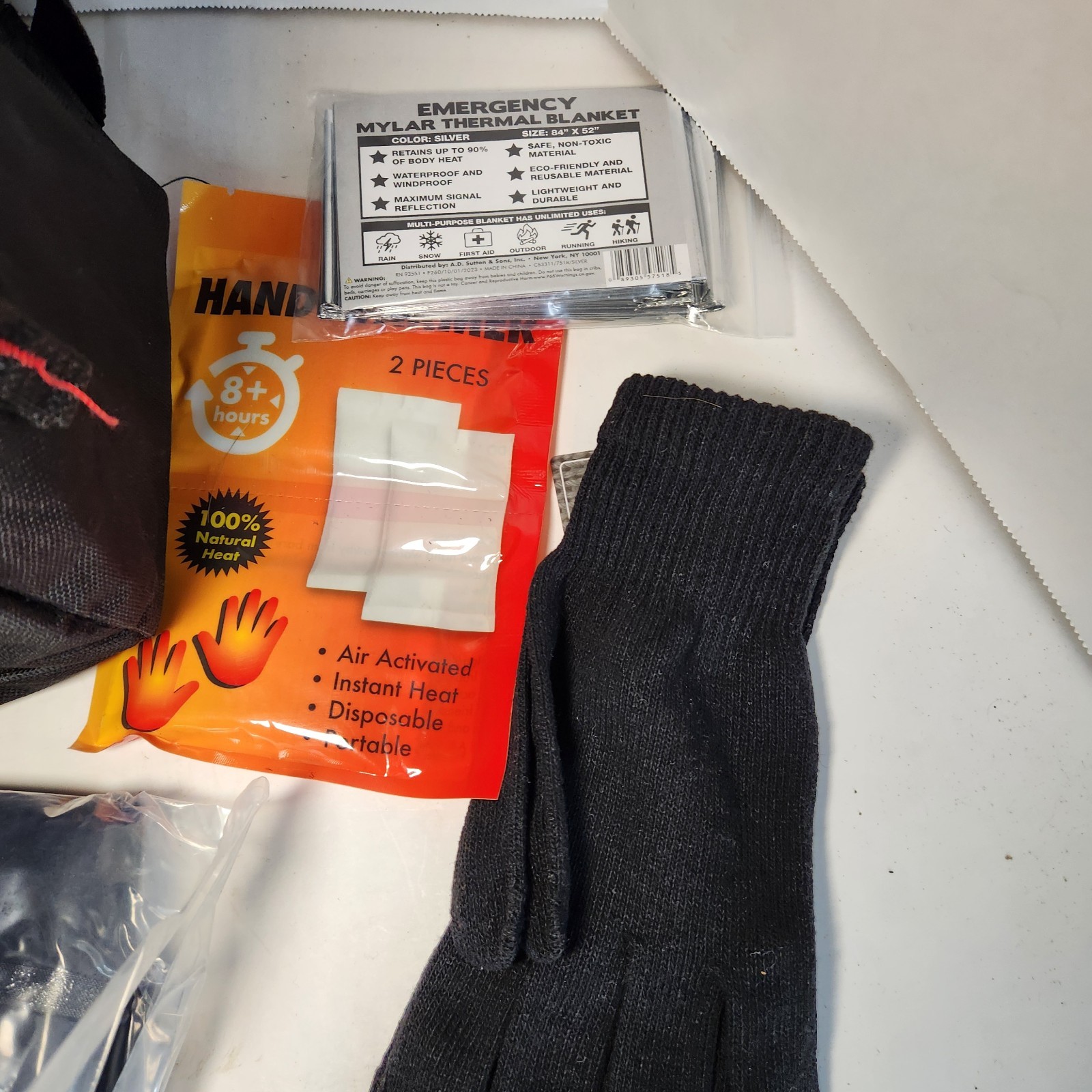 Emergency Survival Backpack Kit Blanket Gloves Hand Warmers Toiletries