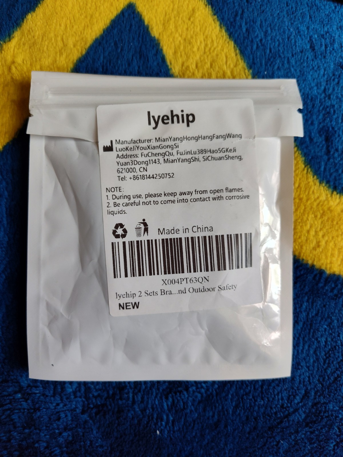 2pc Lyehip Safety Whistles Metal Lanyard Loud Emergency Whistles New In Bag