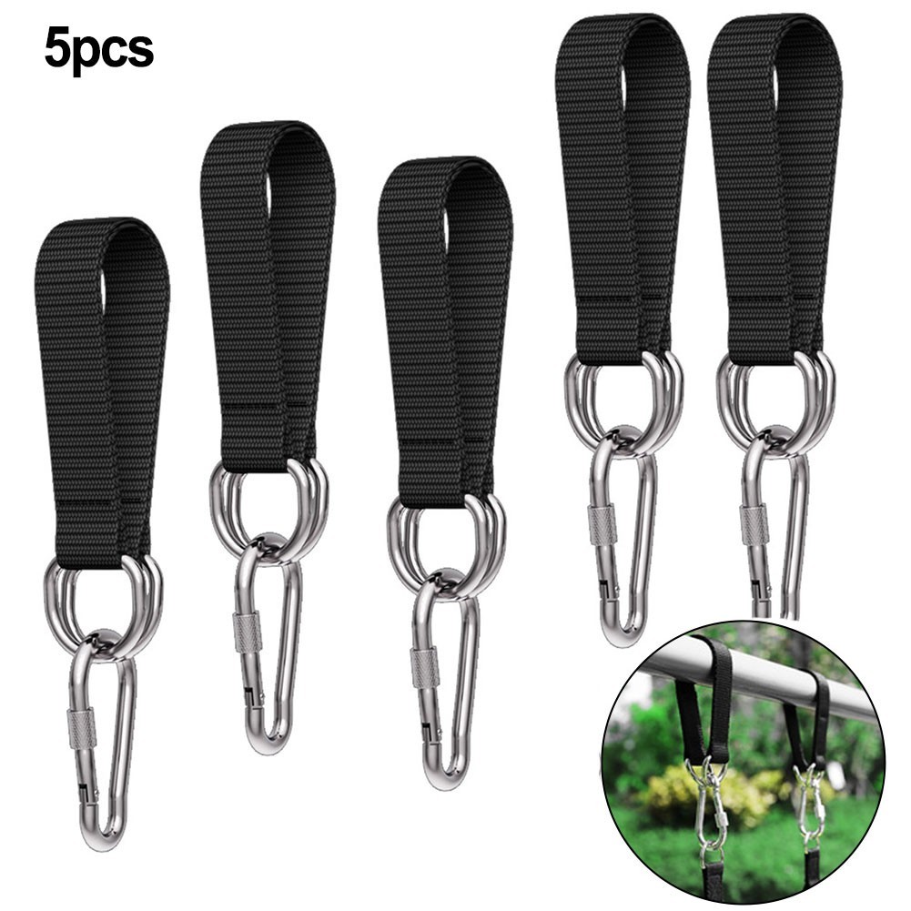 Sturdy Tree Swing Straps Set 5pcs Hook Ring Belts for Gym and Outdoor Adventure