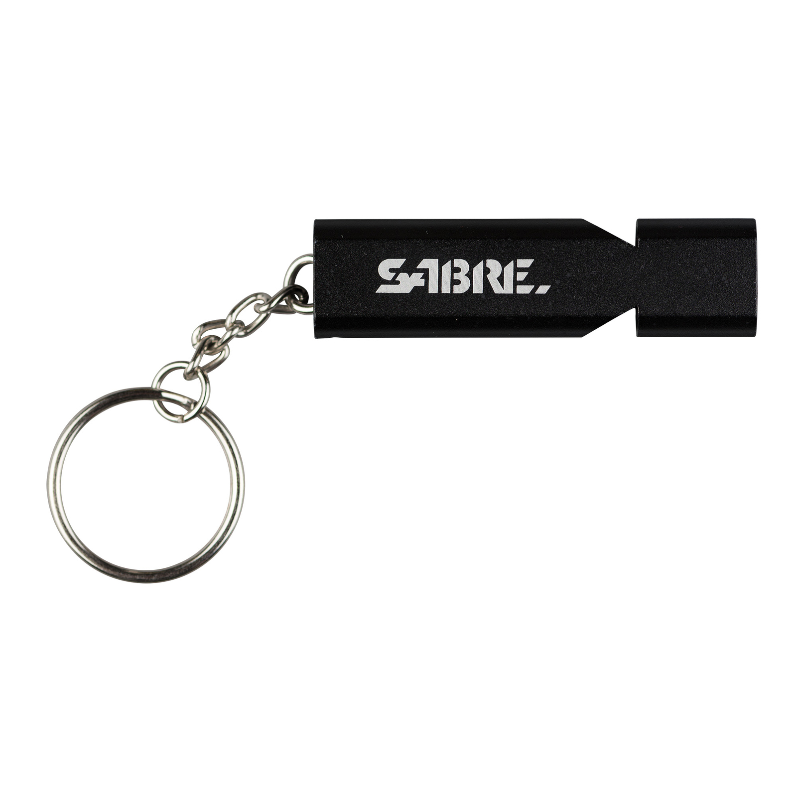 Sabre Emergency Safety Whistle Keychain Matte Black with Lanyard and Carabiner