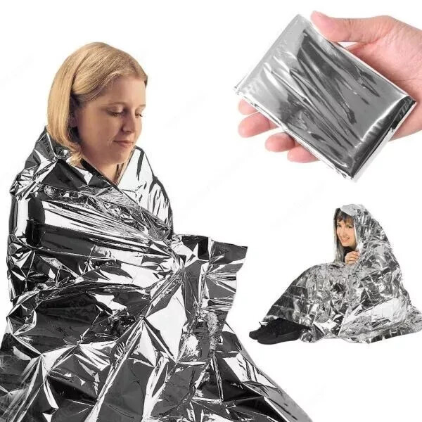 50 PACK – Emergency Blanket Mylar Survival Reflective Foil Heat Space Thermal