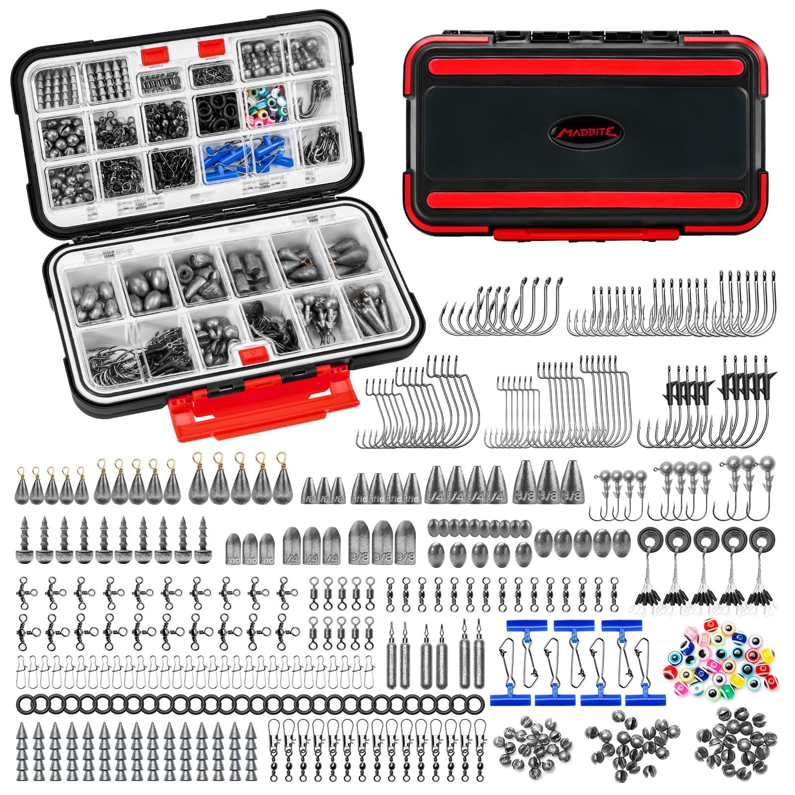 MadBite by KastKing 400-Pieces Freshwater Terminal Tackle Kit, Endorsed by…