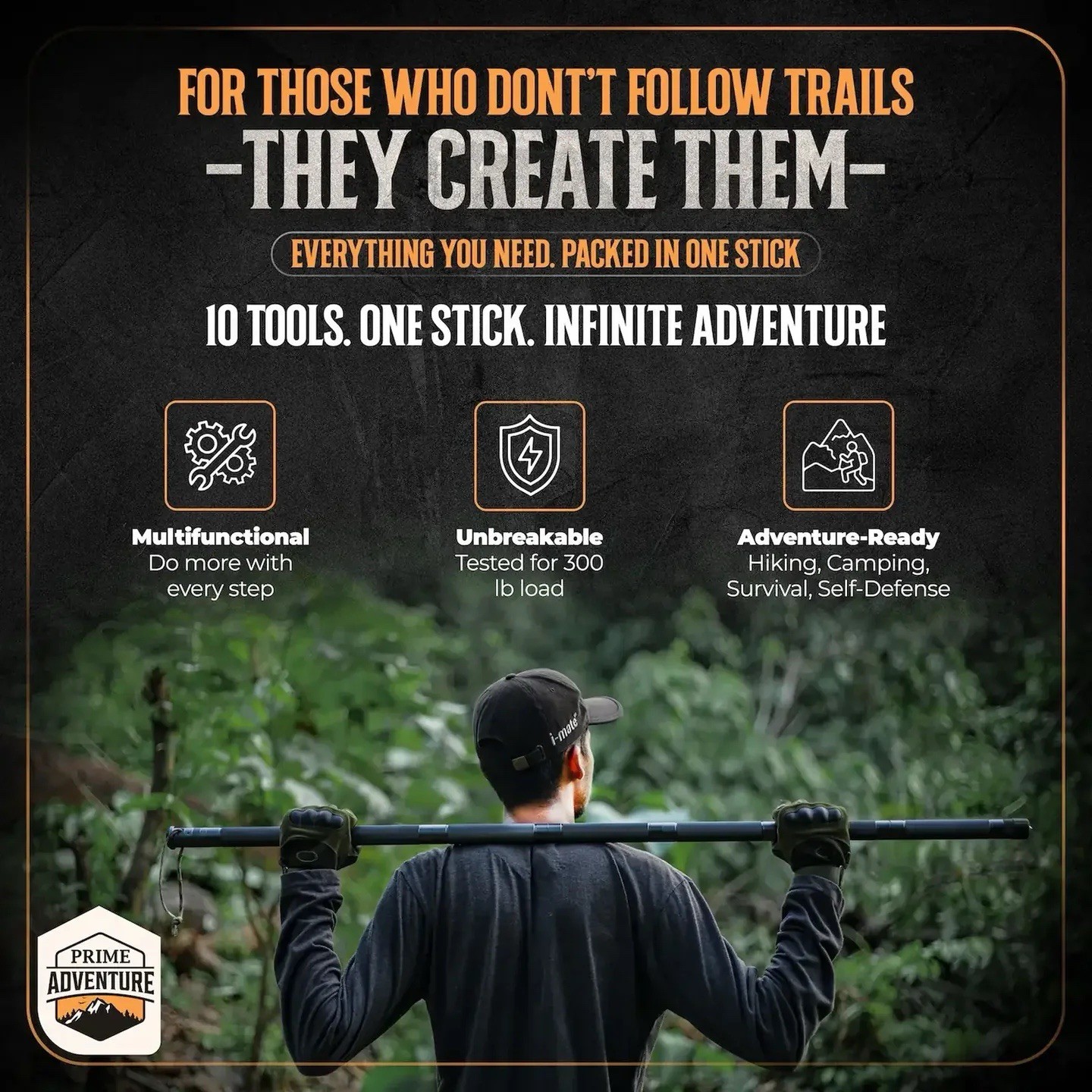 Tactical Hiking Stick with Integrated Survival Kit – Essential Camping Gear for