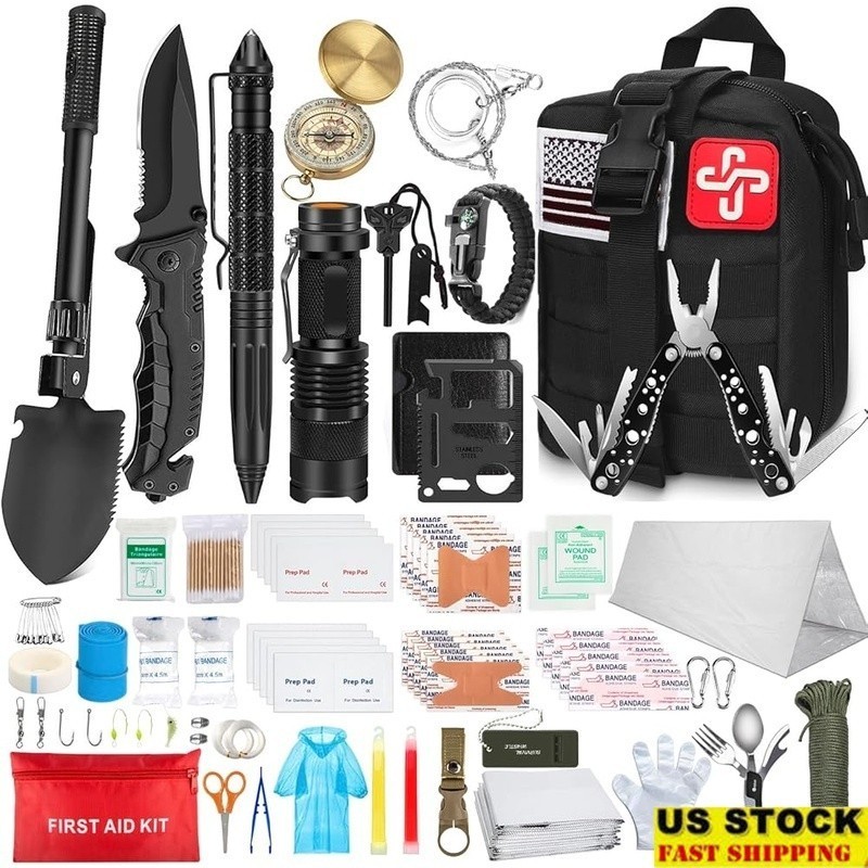238Pcs Emergency Survival Kit and First Aid Kit Professional Survival Gear Tool
