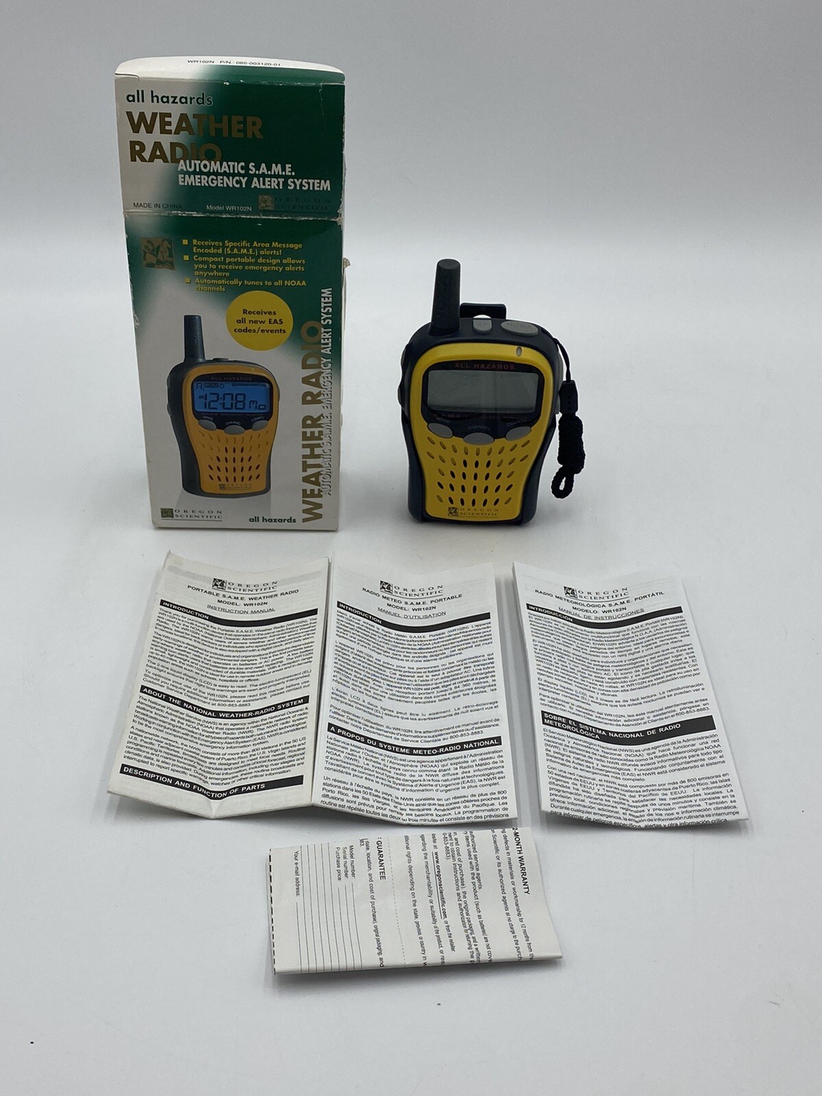 Oregon Scientific All Hazards Weather Radio Model WR102N Yellow. D2