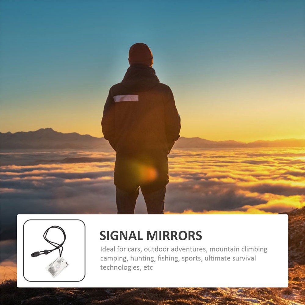 2 Pcs Survival Signal Mirror Sighting Reflective Scuba Diving Hand