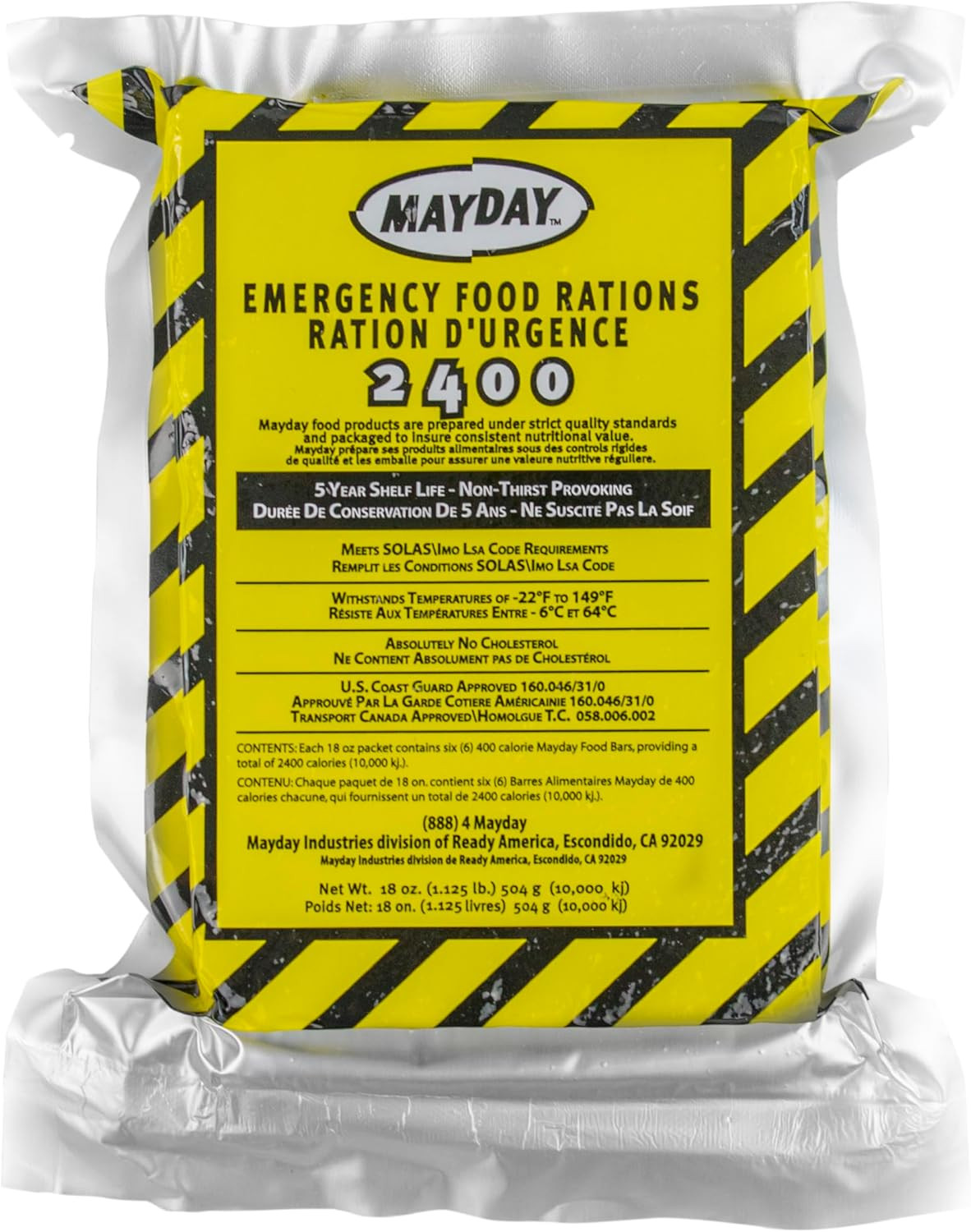 72 Hour Emergency Kit, 1-Person, 3-Day Tote, Includes First Aid Kit, Survival Bl