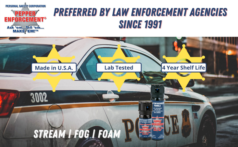 Pepper Enforcement 5-PACK Splatter Stream Pepper Spray 4 oz Police Grade Defense