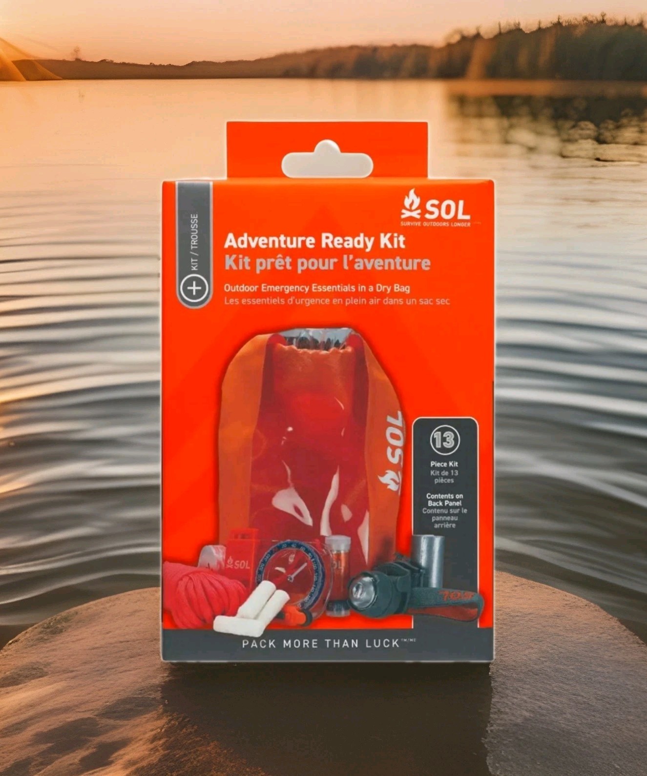 New in Box SOL® 13 Piece Adventure Ready Survival Emergency Essentials Kit
