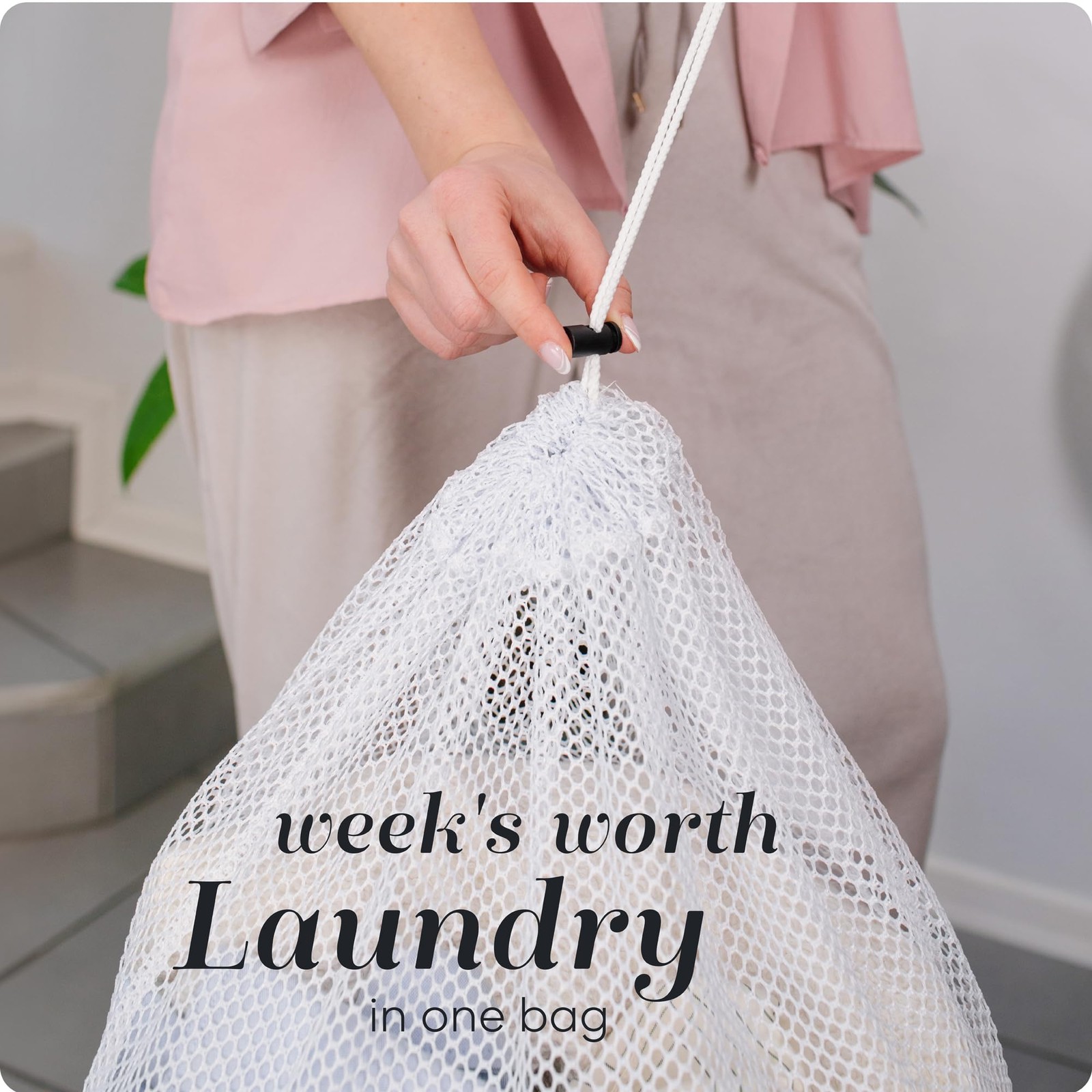 Handy Laundry Mesh Bag, Extra Large 24″ x 36″ – x 36″, White