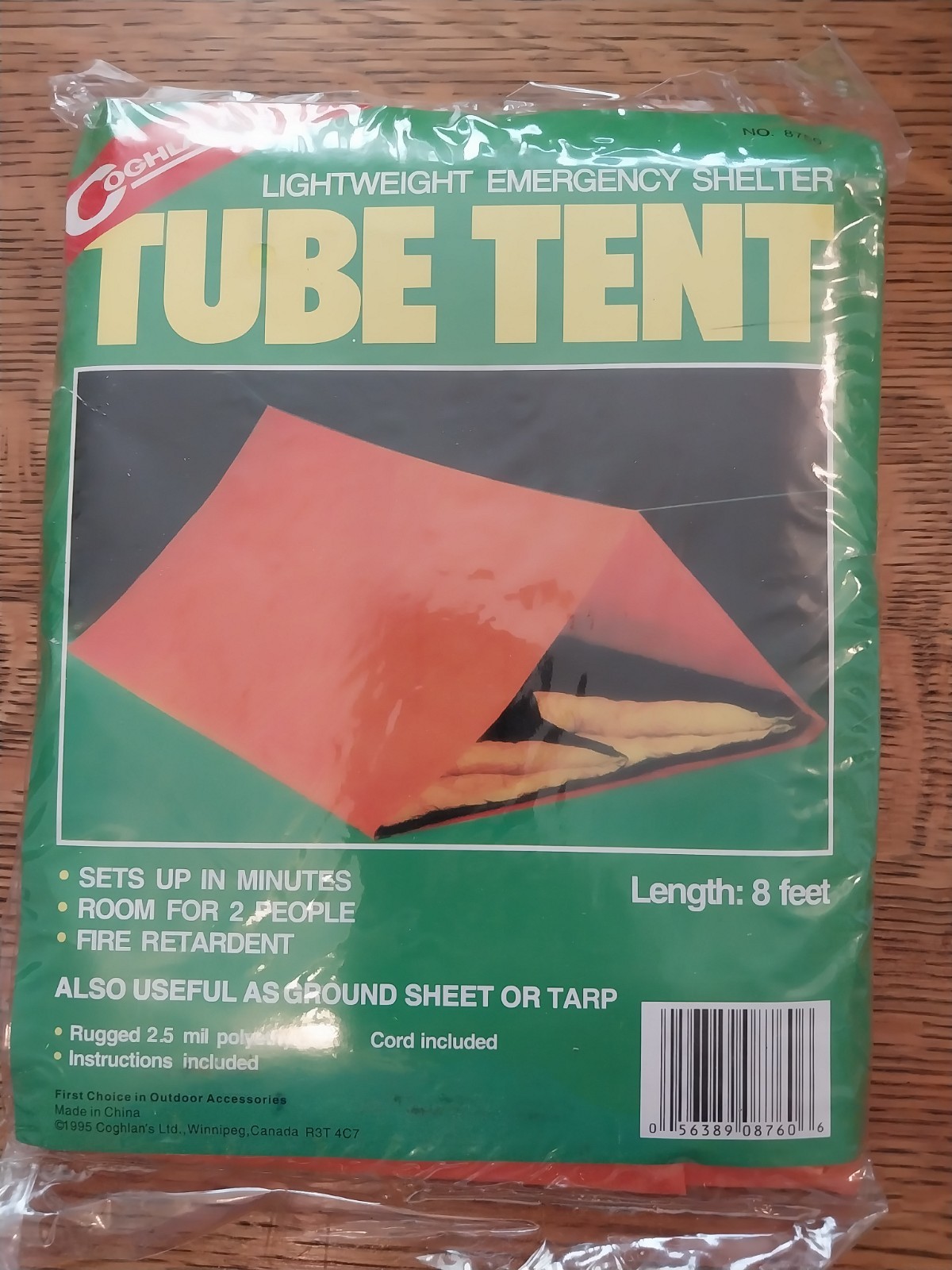 Vintage Coghlans 8760 Tube Tent Lightweight Emergency Shelter