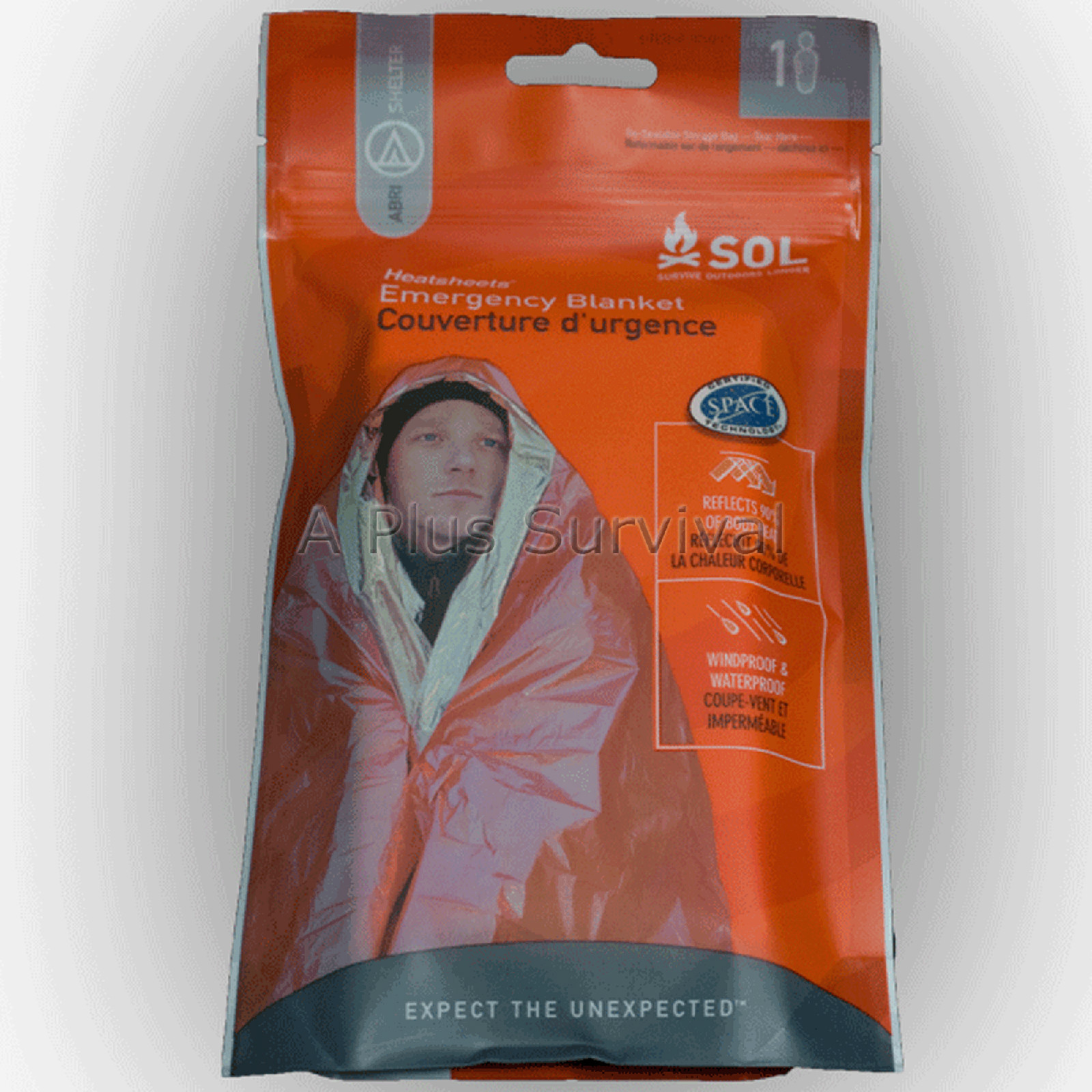HeatSheet Emergency Camping Survival Solar Mylar Blanket Orange SOL Auto Kit