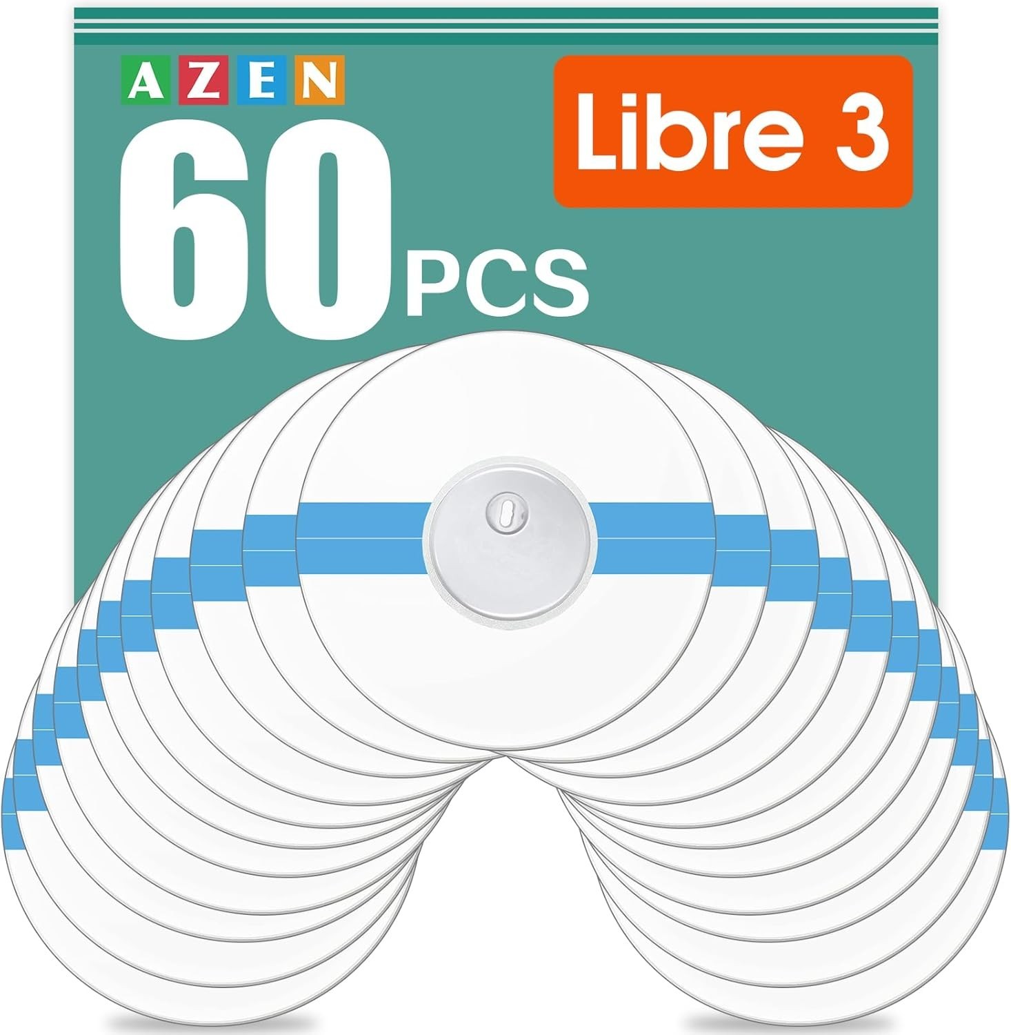 60 Pack Waterproof Sensor Covers for Libre 3 – Breathable Adhesive Protection