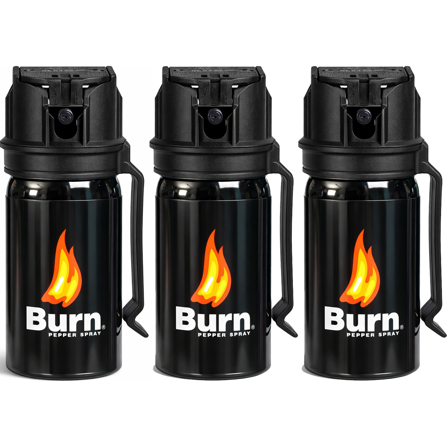 Burn 3 Pack Pepper Spray 1.35oz Police Strength OC Safety Lock Self Defense