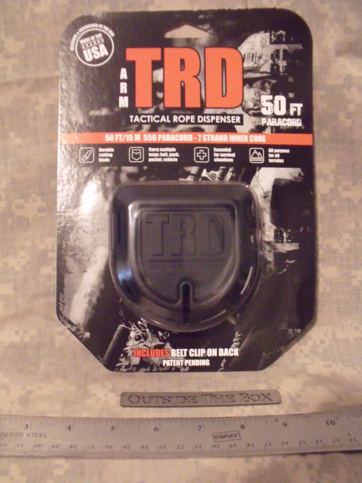 Emergency/Survival: Tactical Rope Dispenser, Atwood Rope Mfg, 50 ft, BLACK