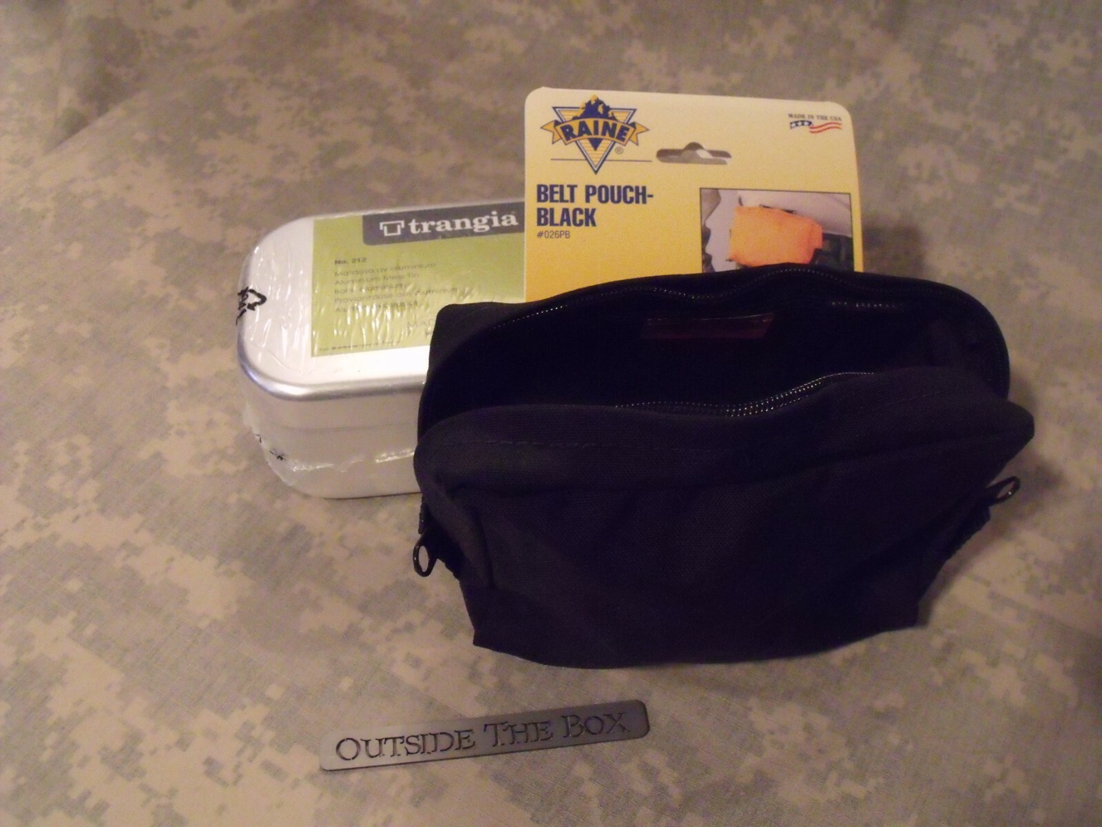 Emergency/Survival: Trangia #212 Aluminum Mess Kit Tin & Nylon Pouch, BLACK