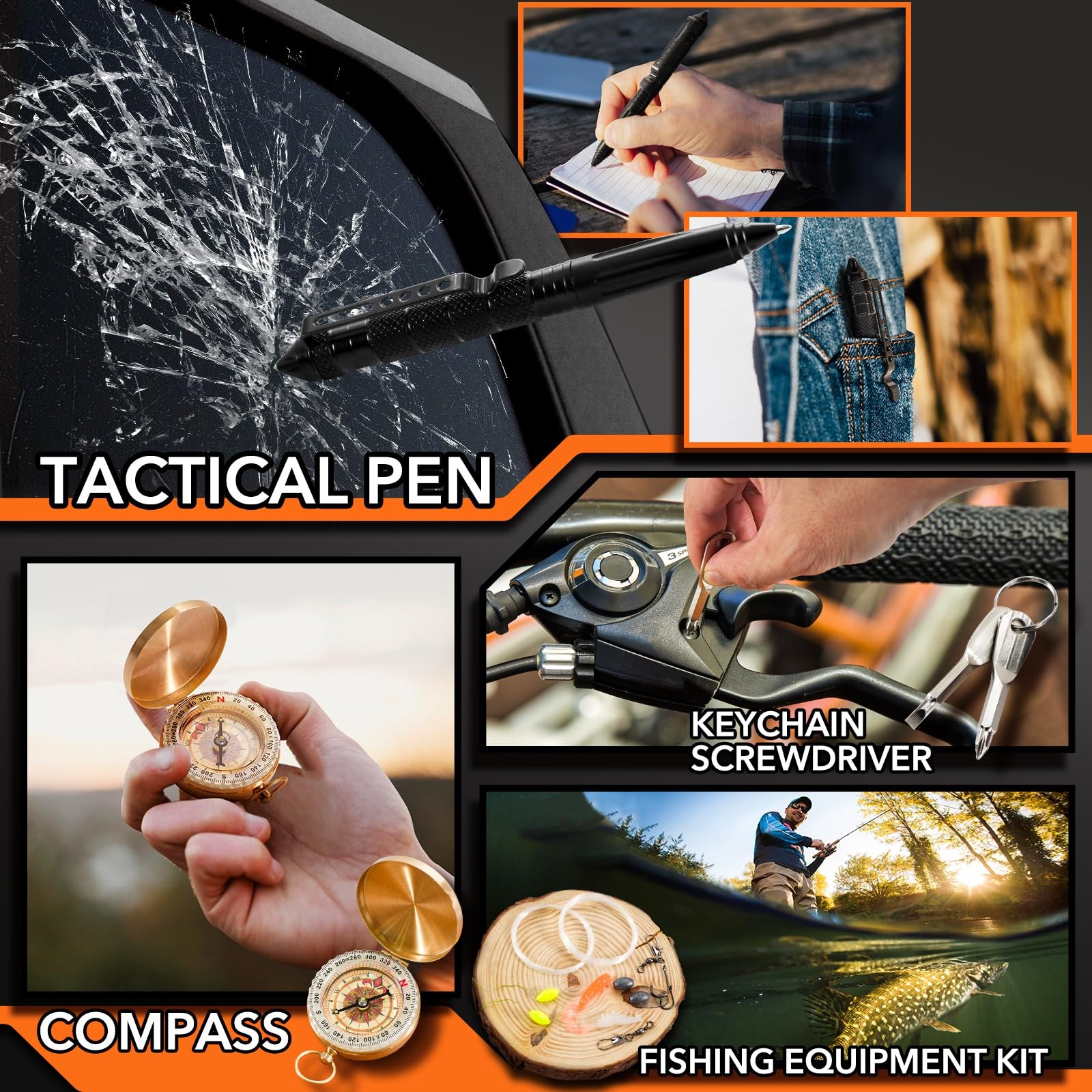 19 in 1 Survival Kit Gifts for Men, Father’ s Day Gifts from Daughter Son, Hu…