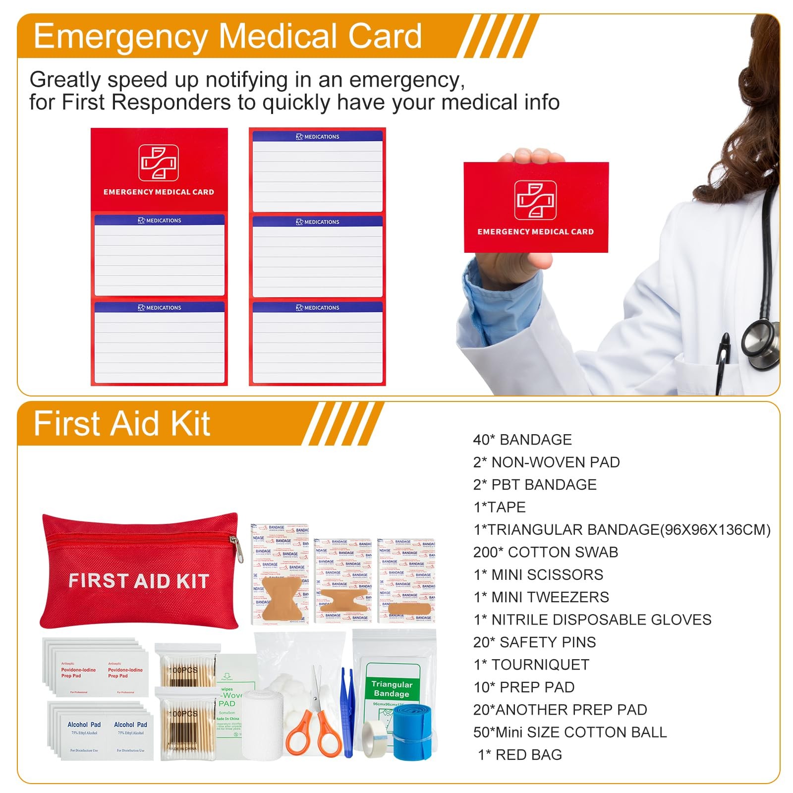 Survival Kit,360 Pcs Bug Out Bag with First Aid Kit.Camping Axe, Survival Sho…