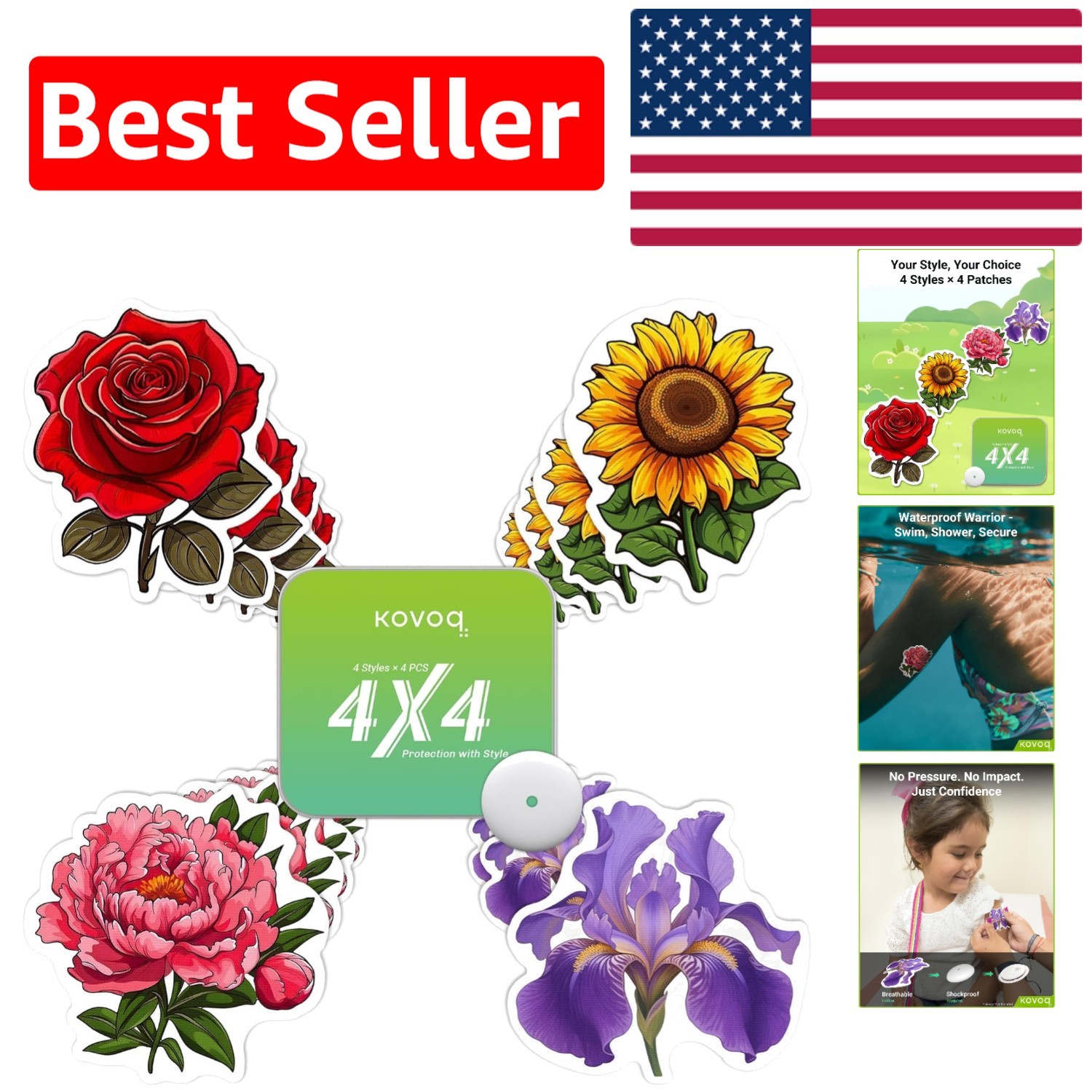 Stylish Floral Sensor Covers for Libre 3 & Plus – Waterproof and Hypoallergenic