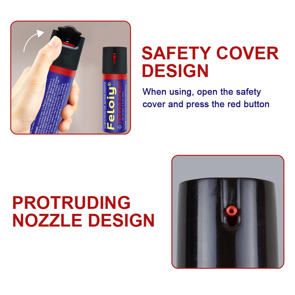 1 Bottle Feloiy Pepper Spray 2 Oz Flip Top Self Defense Security Protection US