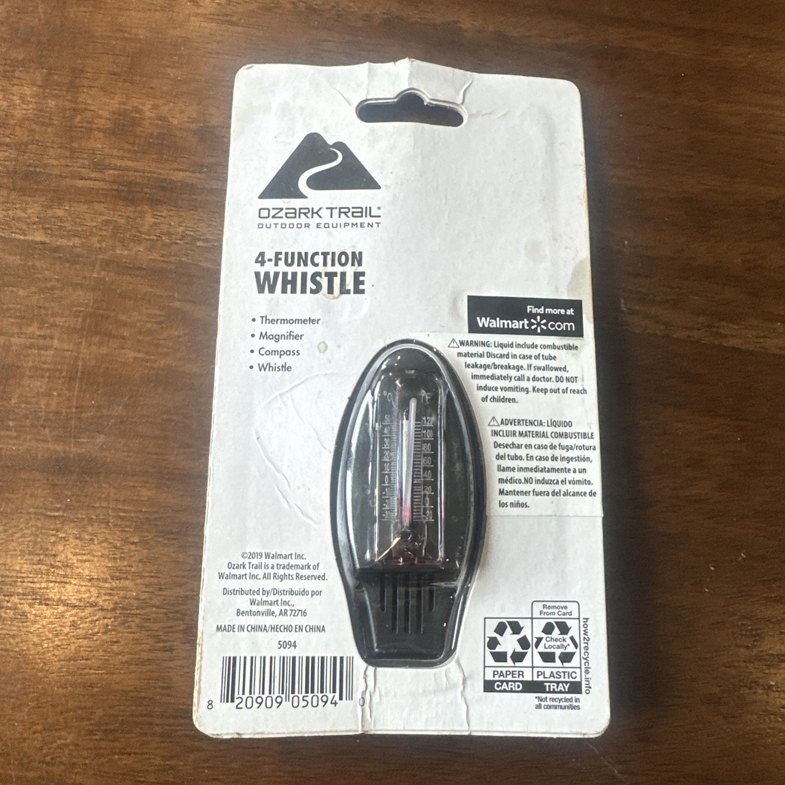Ozark Trail 4-Function Whistle-thermometer, Magnifier, Compass, Whistle- New