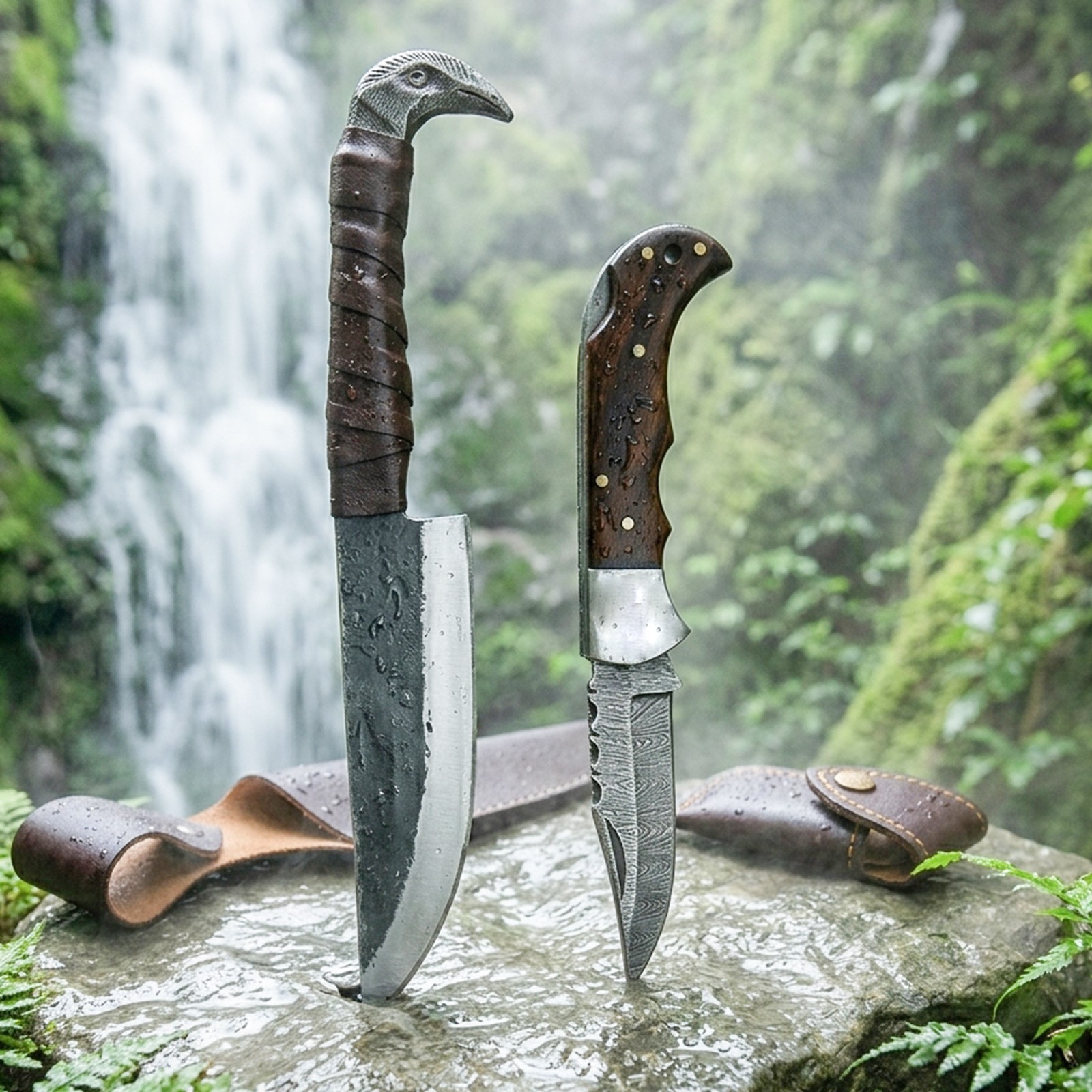Handmade Sons of Odin: 9.5-Inch Norse Viking Knife with Raven’s Head Hilt