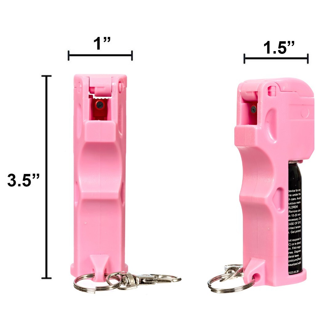 Pepper Spray for Women’s Self-Defense: 2-Pack BURN 1/2oz Pink Security Keychain