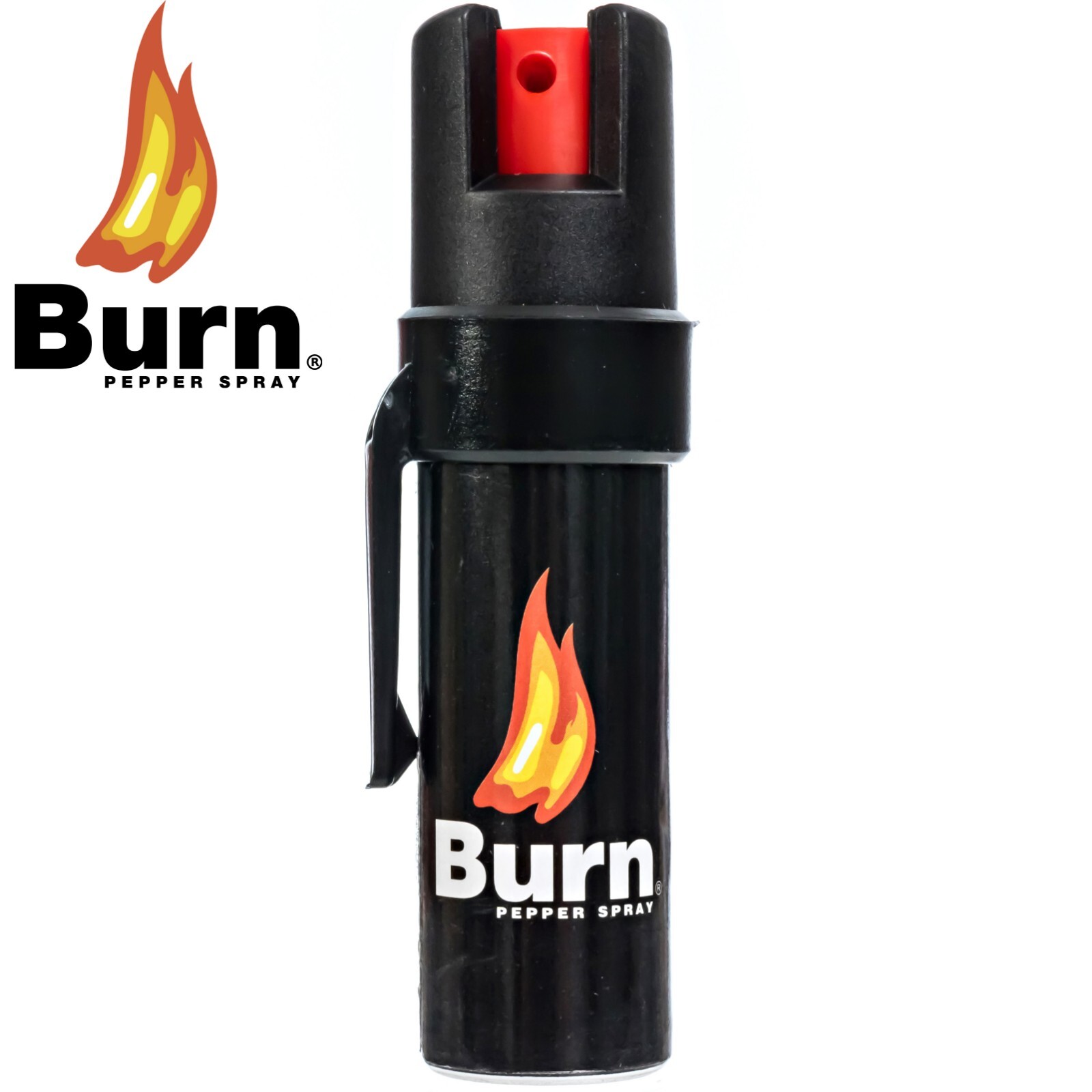 2 Pack Burn Pepper Spray for Self Defense 0.84 fl oz Black with Security Clip