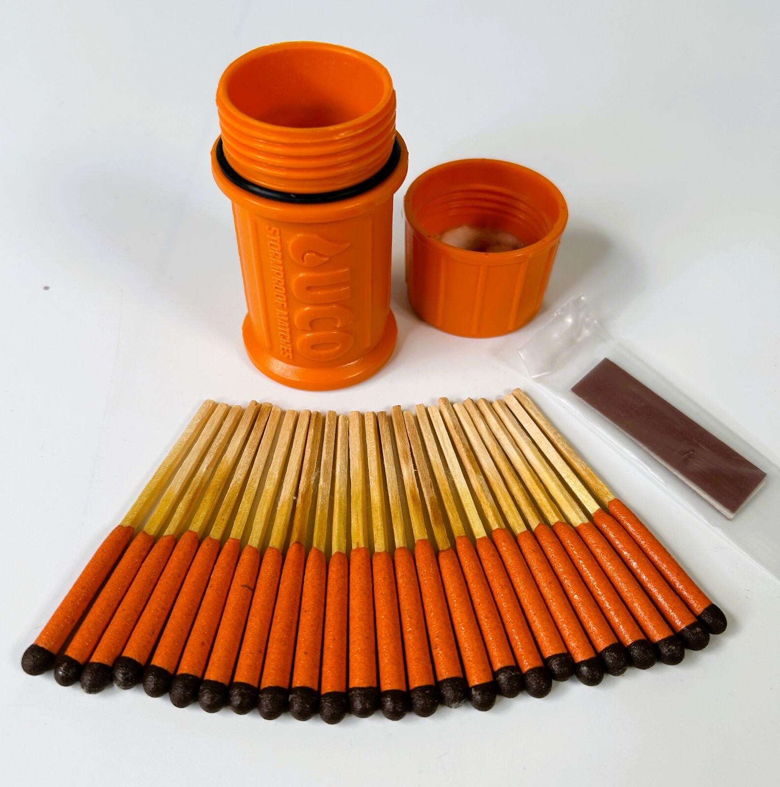 UCO Stormproof Match Kit w/ Waterproof Case 25 Stormproof Matches 3 Strikers NEW