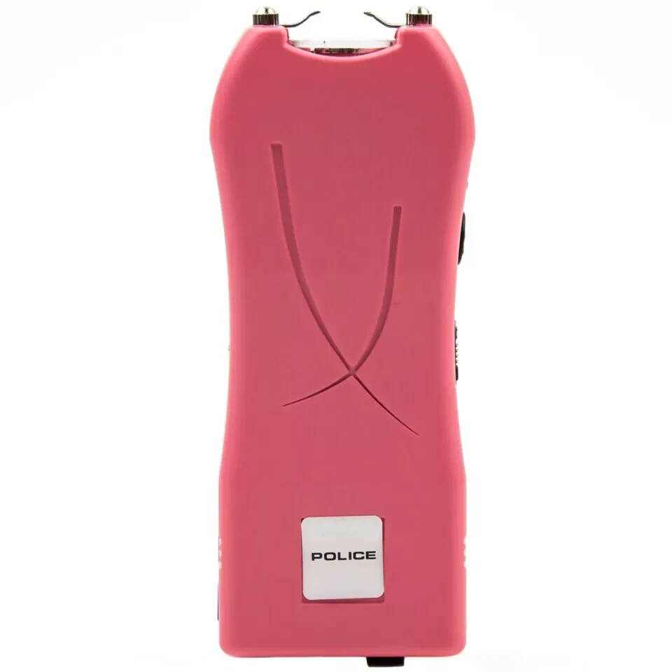 POLICE Stun Gun 398 Max Volt Mini Rechargeable LED Flashlight Pink