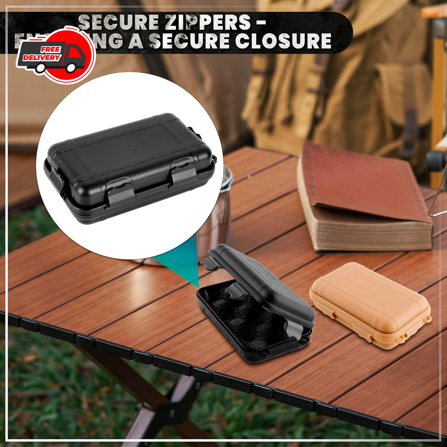 2 Pcs Small Hard Case with Foam – 4.92 x 2.95 Small Waterproof Box, Geocache …
