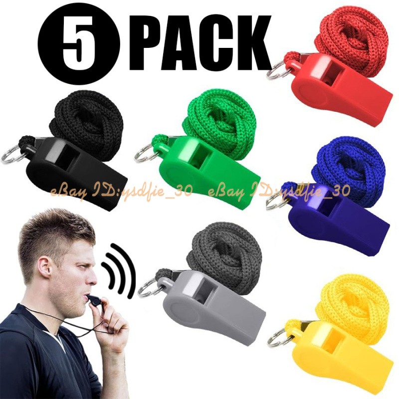 Whistle with Lanyard for Lifeguard Coach Sport Referees Training Outdoor Camping