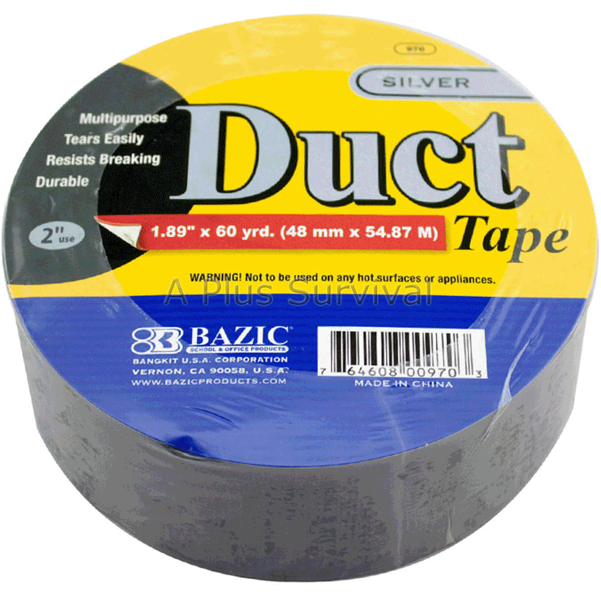 Duct Repair Tape 2″x60 Yard Emergency Survival First Aid Camping Kit Silver