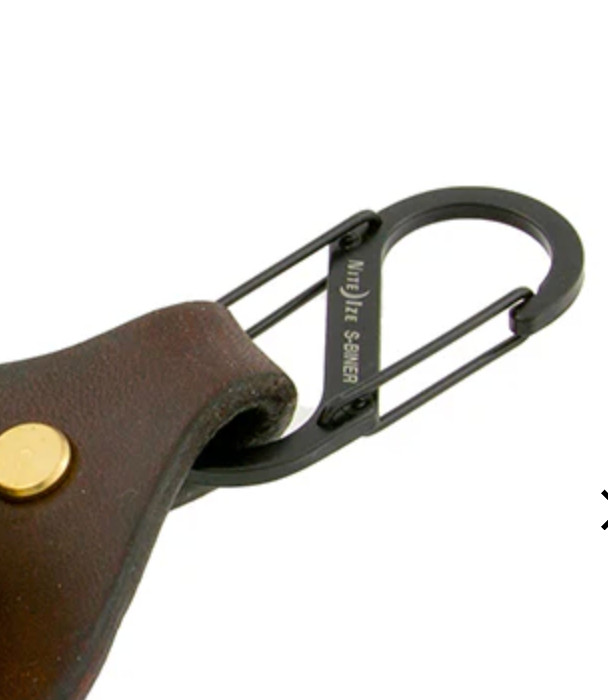 A&F Brass Bear Bell Hiking Cowhide Leather Keychain NiteIze Made in Japan