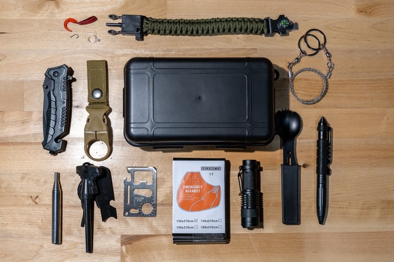 Beakon 14-in-1 Survival Kit Tactical Emergency Gear Saw Fire Starter Knife Pen