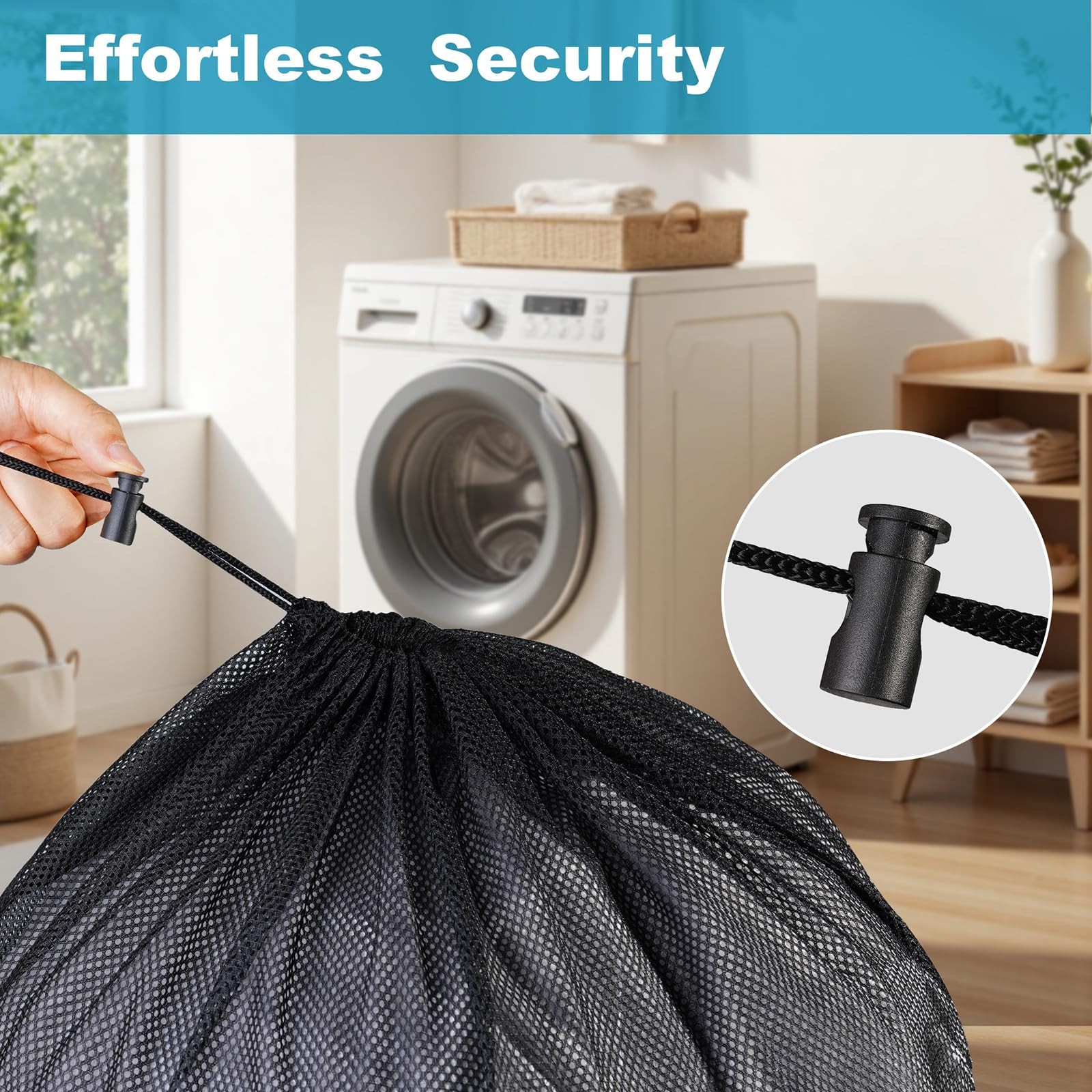 EyvirQic 3 Pack Large Mesh Laundry Bag, 24 x 36 Inch Wash Large, black