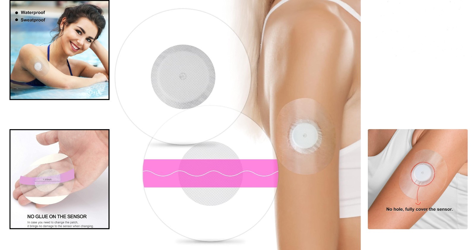 Precut 60-Pack Libre Sensor Adhesive Patches – Strong, Skin-Friendly Protection